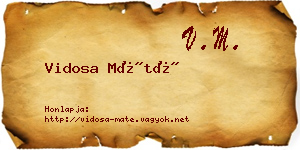 Vidosa Máté névjegykártya